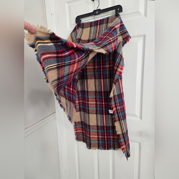 Merona Plaid Scarf Wrap Soft Knitted Long Multi-Color Unisex - Picture 2 of 8